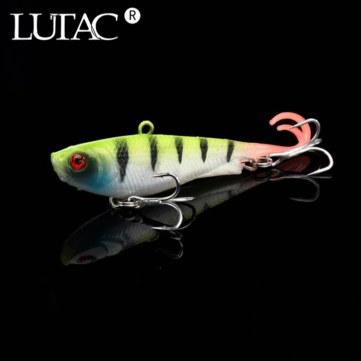 LUTAC Fishing Soft Lures Soft Vibe Lure Bait TPE Plastic YY02B 65mm 10g Sinking Vib Soft Lures