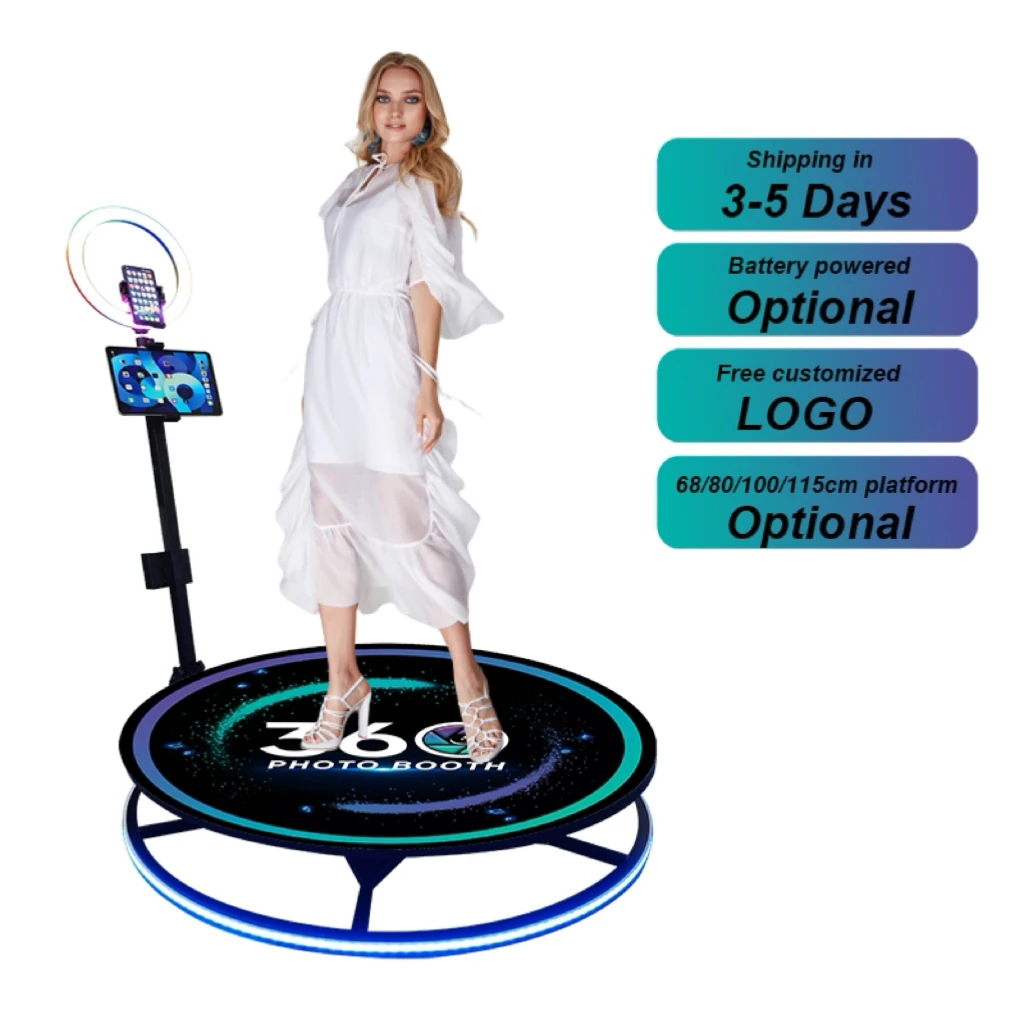 Photomaton 360 100cm  spinning photo booth automatic rotating selfie motor 360 photo booth