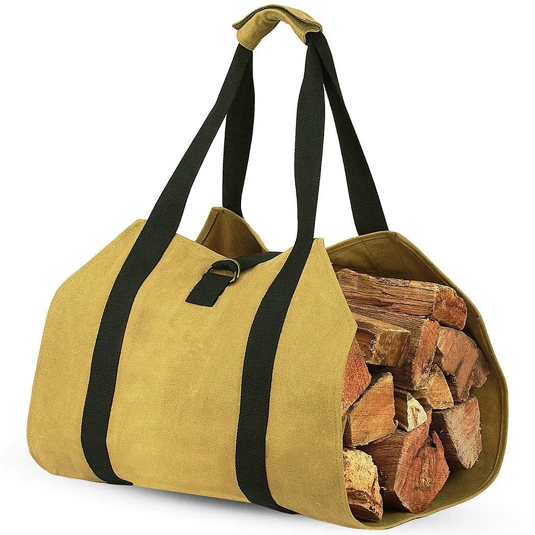 New Arrival Multifunctional Storage Bag Log Carrier Tote Bag Canvas Firewood Carry Bag With Handles