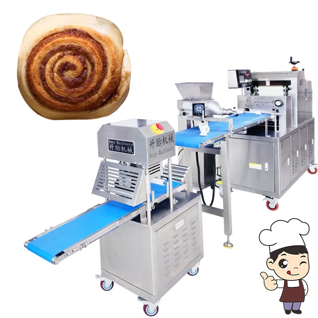 SY-860 Seny Multi function automatic cinnamon roll Cinnamoroll making machine cinnamon rolls bread production line