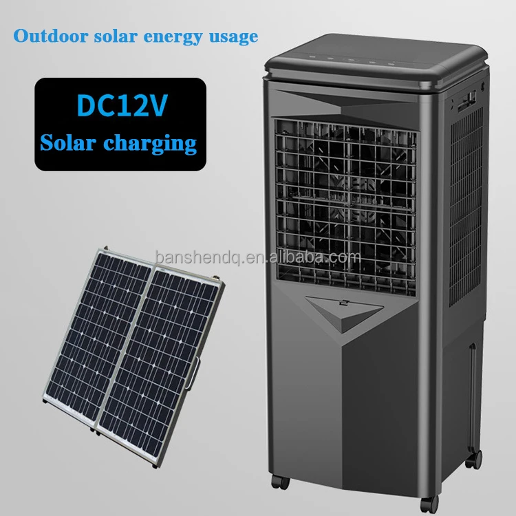 Remote-Controlled Small Outdoor Evaporative Cooling Fan Water Cooled Air Cooler Mobile AC Power Hotels Used DC Solar