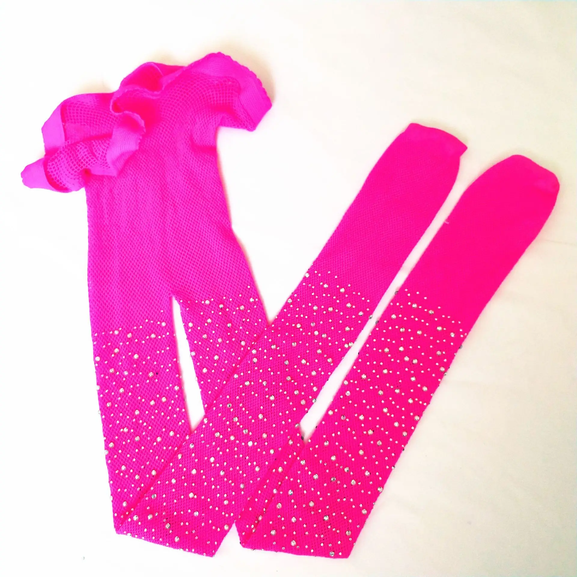 Toddler Kids Mesh Fishnet Net Bling Rhinestone Glitter Tube Socks Tights Stockings Girls Pantyhose