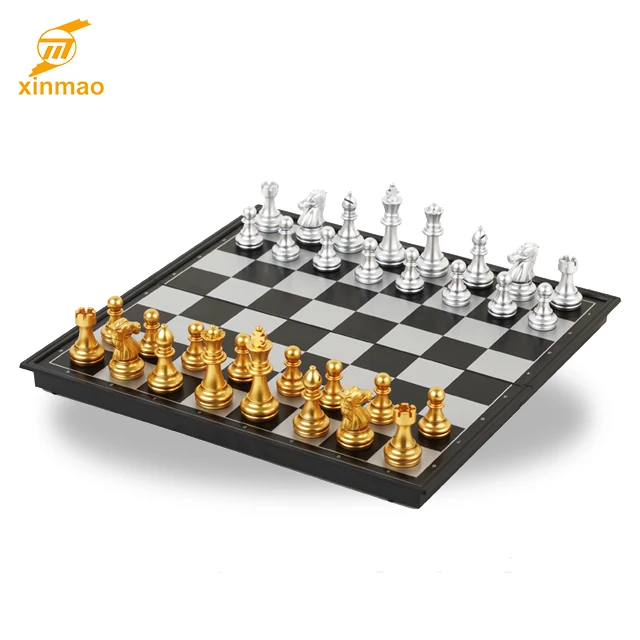 
Hot Sell Low Moq middle size Custom Magnetic Plastic Game Chess Set 