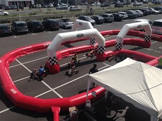 Commercial Customized Inflatable Quad Bikes/Didi Car/Go Karts Track Challenging Inflatable Race Track