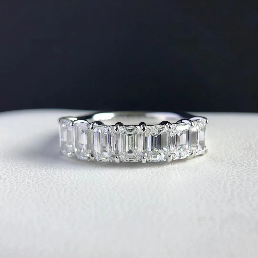 New arrival 18k gold VS DEF lab created 2ct Synthetic Lab Diamond Half Eternity  Ring