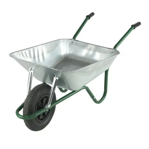 Garden Construction Wheelbarrow Unicycle 60 l galvanized trough volume Farm Lawn Work