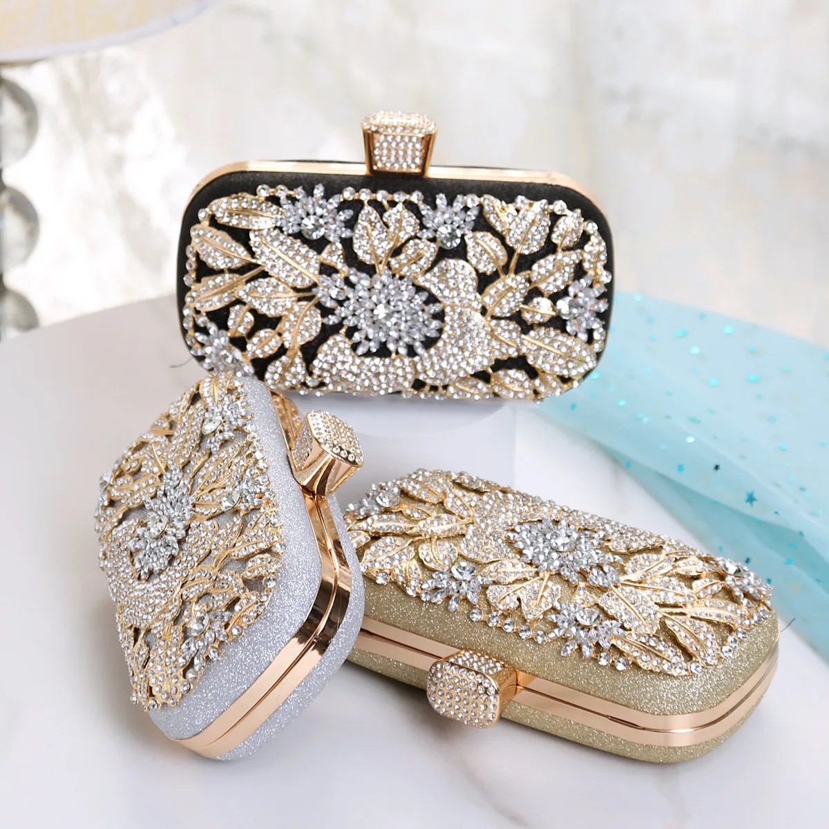 New niche design high-end diamond handbag clutch bag evening bags  rhinestone evening bag