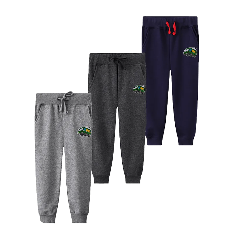 Custom Comfy Organic Cotton Hip Hop Kid Straight Leg Harem Trousers Children Boy Pants For School Track