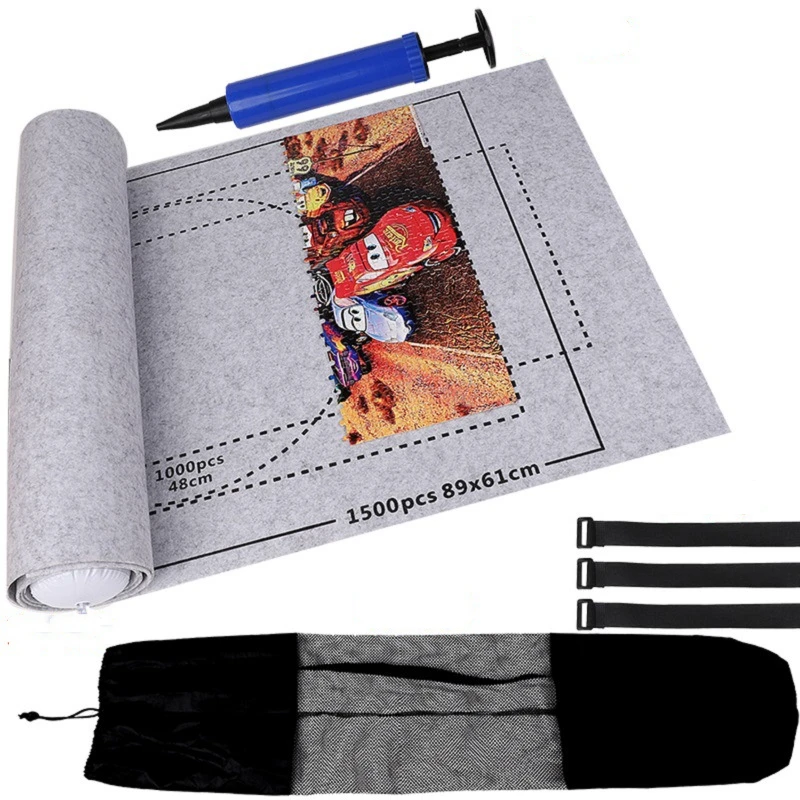 Jigsaw Puzzles Mat Jigsaw Roll Felt Mat Play mat Puzzles Blanket For Up to 1500 Pieces With Travel Storage bag