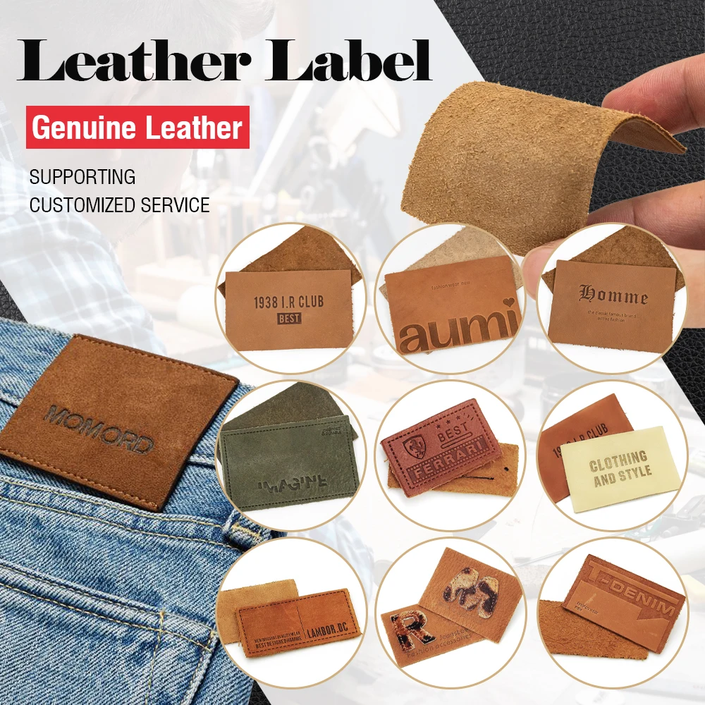 Factory price brand jeans clothing clothes pu label patch embossed leather tags logo Custom leather label for jeans