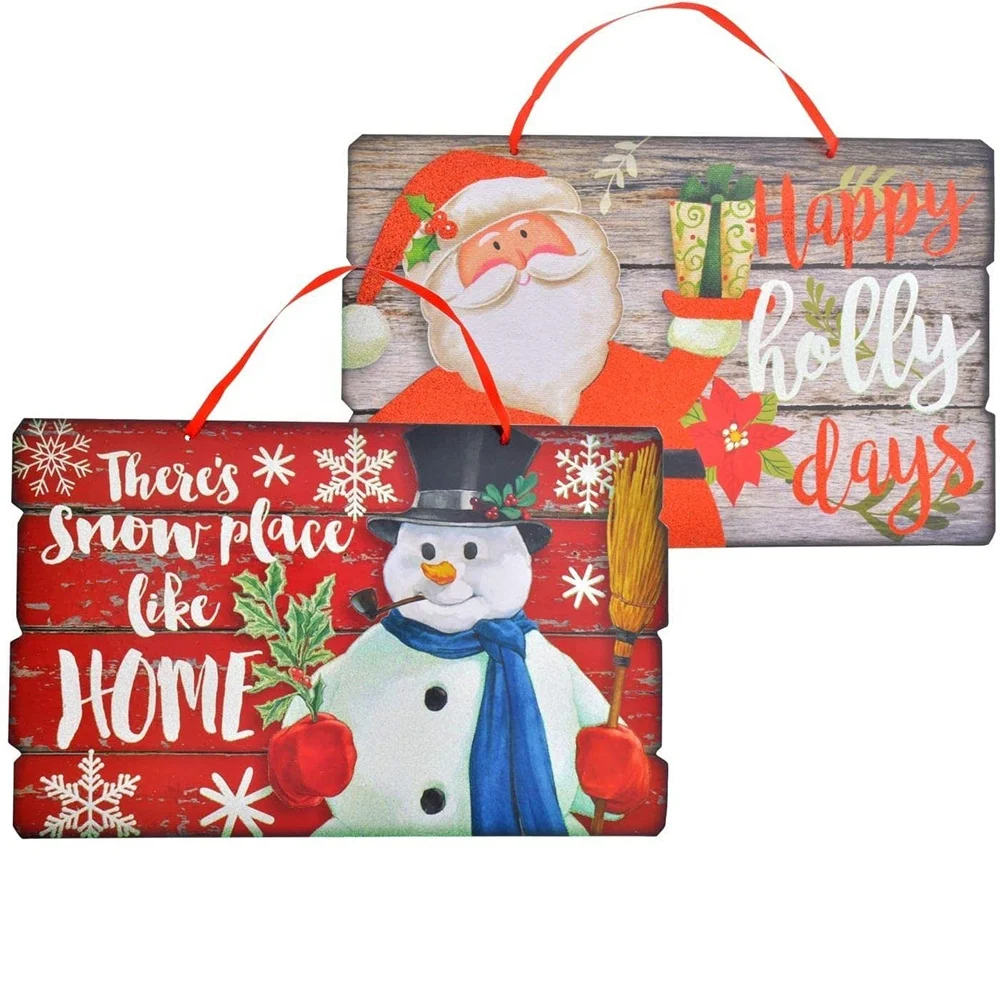 Custom UV Color Printed Wood Pendant Personalized Christmas Decoration for Wall Door Sign Home Decor Personalized Wooden Sign