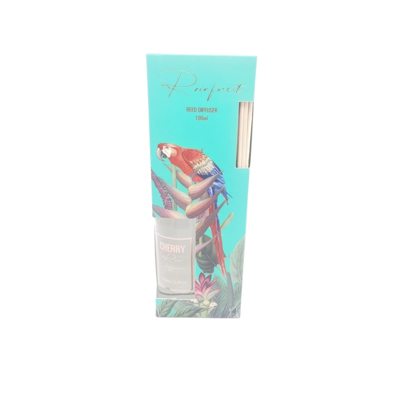 Cherry Perfume Aromatic Room Odor Diffuser Glass Bottle Amber Reed Diffuser for home scents and spa wellness Aromatheropy