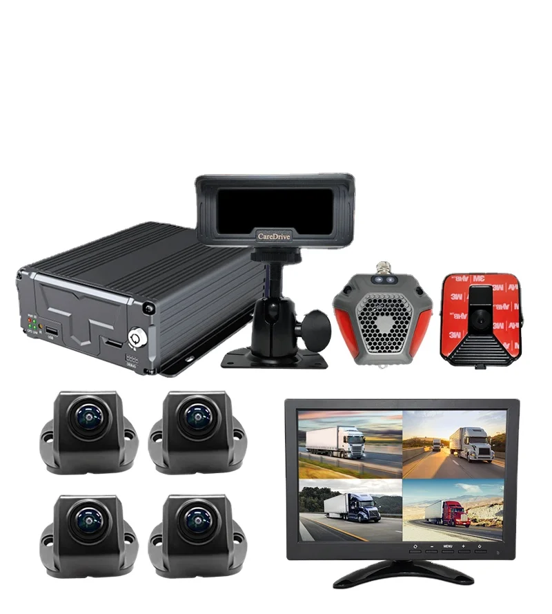 7 inch car monitor front and rear camera sleeping anti collision sensor mdvr 4ch truck bsd blind spot vehicle ahd 4 channel dvr