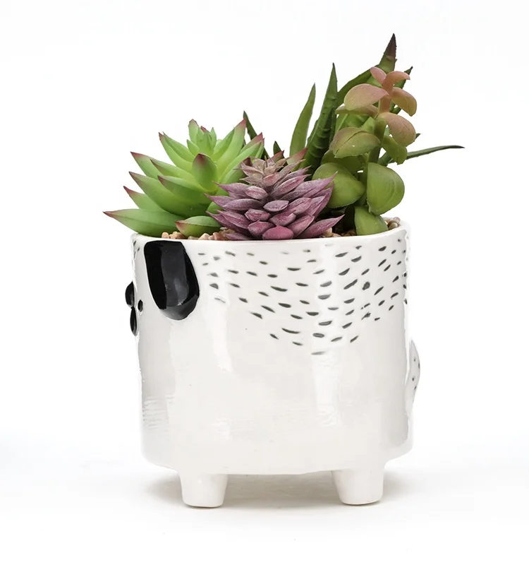 
Best selling 3d animal instagram ceramic mini succulent plant pot customized 
