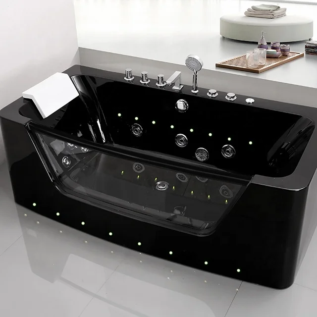 Acrylic massage soaking slipper bath tub with oversized jetted and pillow