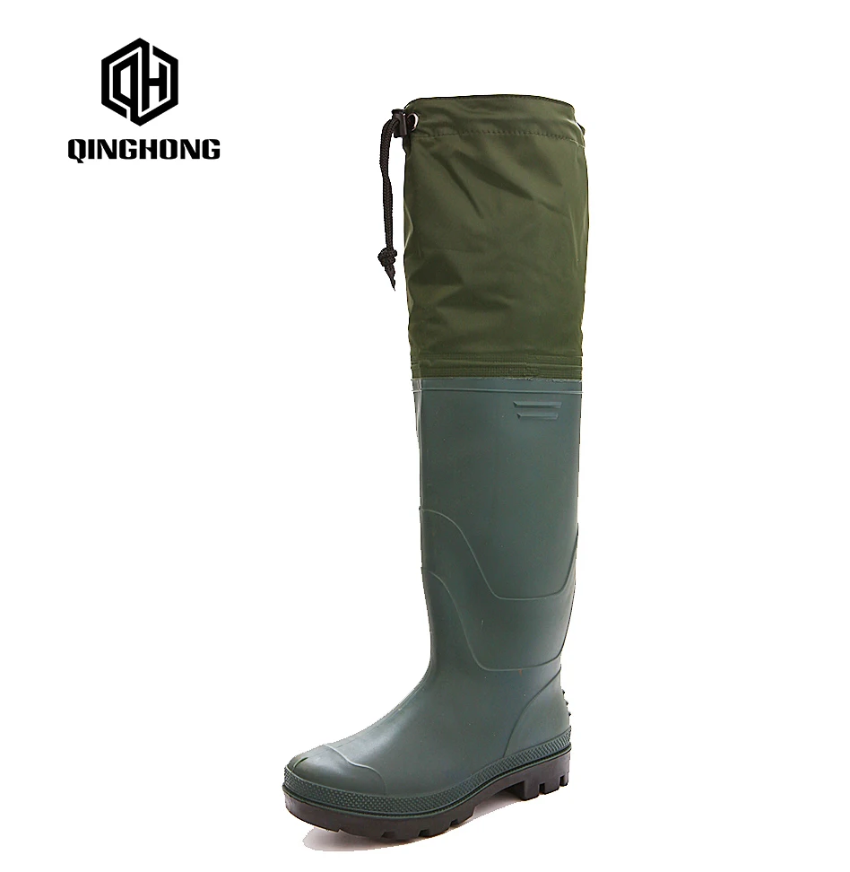 Manufacturer nylon pvc chest wader suit for fishing custom waders with felt outsole water-proof zipper OEM thigh waders