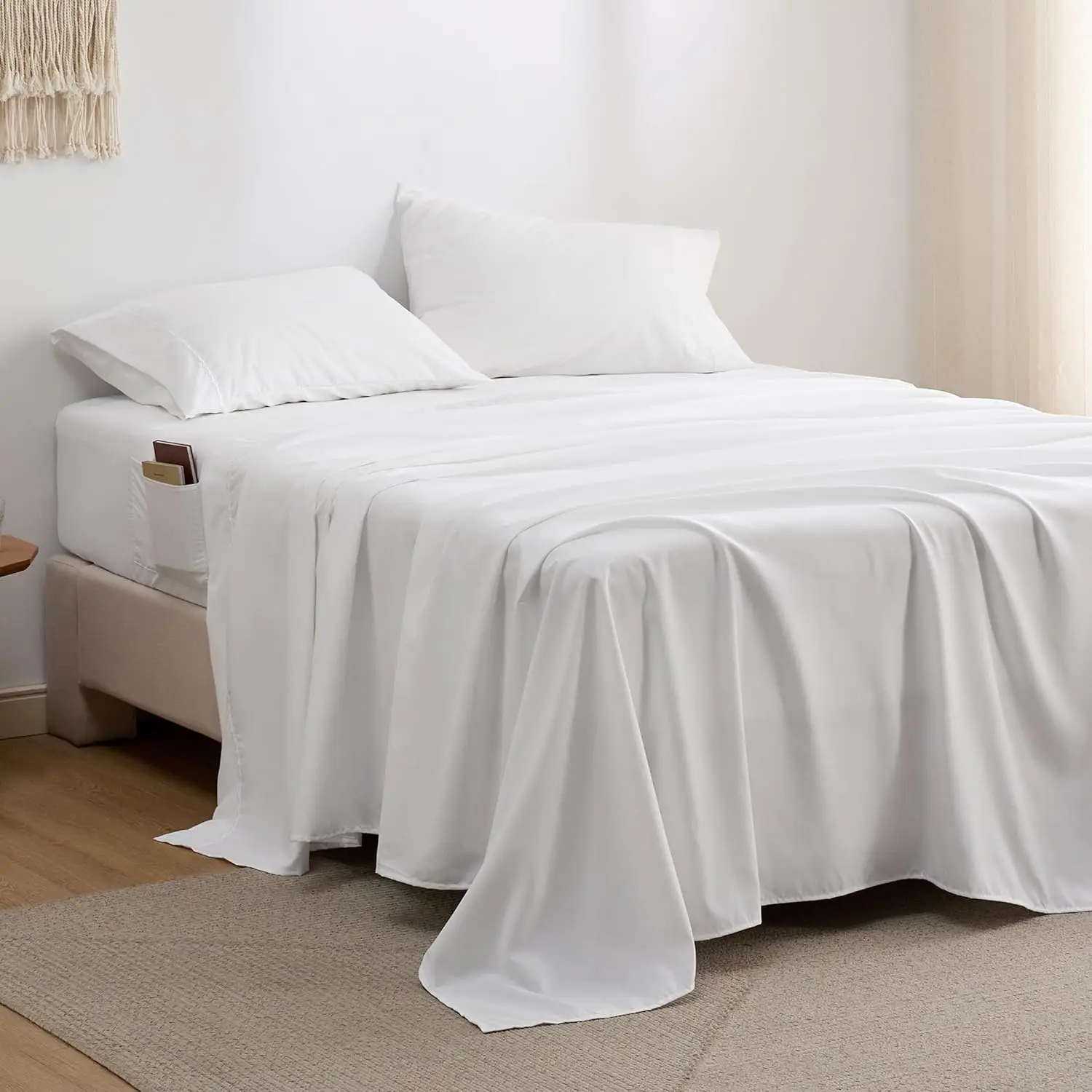 Custom Size Logo Wholesale 4pcs Polyester Bedding Set Home Hotel Bed Sheet Set