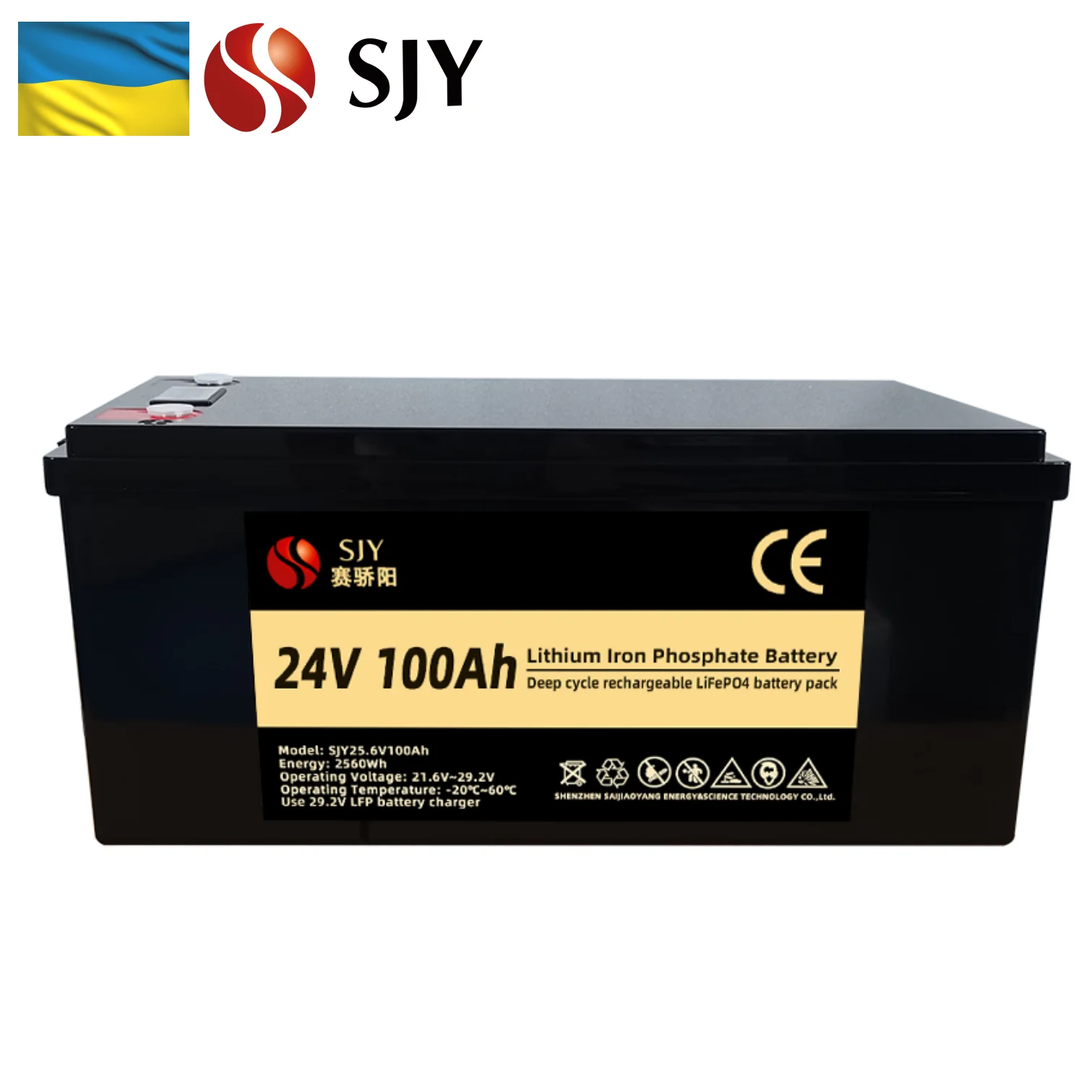 SJY Ukraine store LiFePO4 12V 24V 48V 100AH 200AH lithium iron phosphate battery pack for solar energy storage system/RV/boat