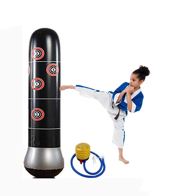 FANDING Free Standing Boxing Bag with Bounce Back Action for Karate Taekwondo Freestanding Sport Bags with Air Pump