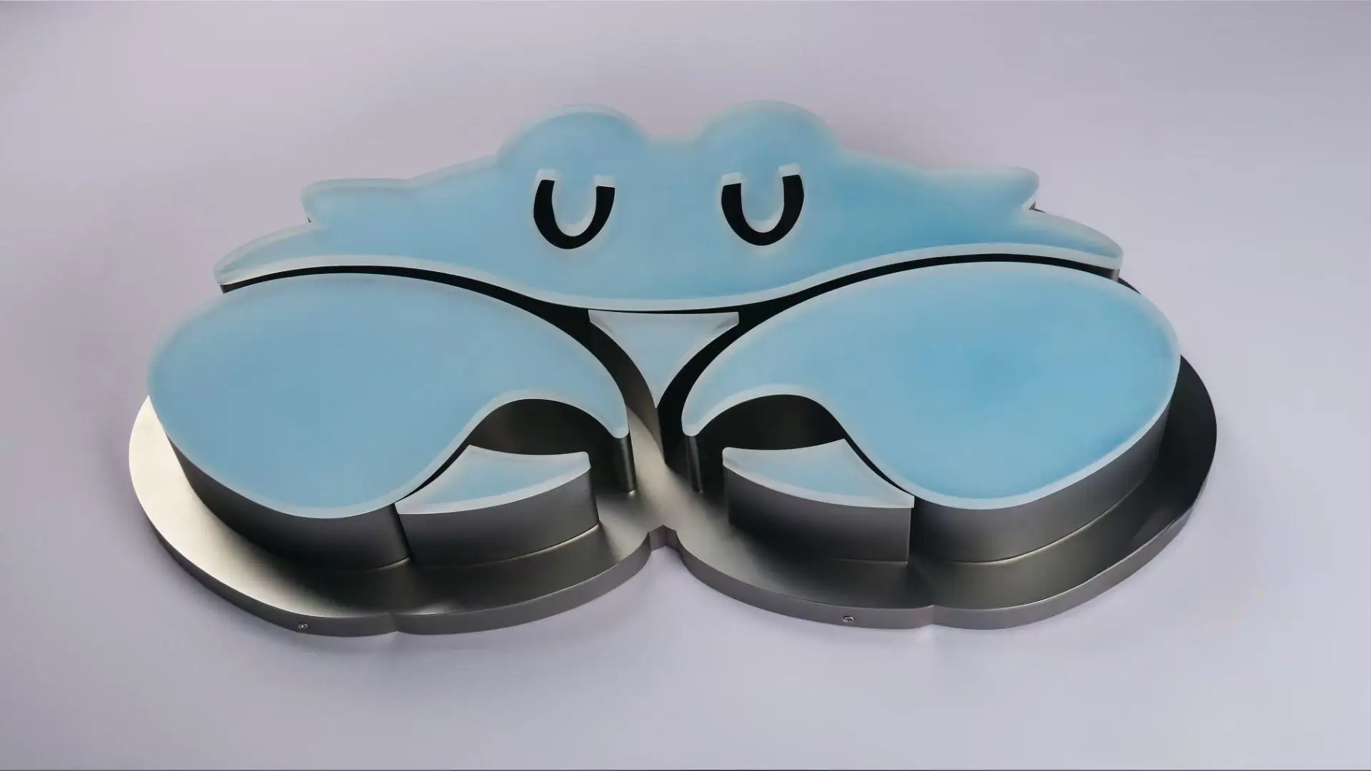 3D Acrylic Crab Sign with LED Lighting for Wall Decor Custom Animal Shape Front-lit Display for Restaurant