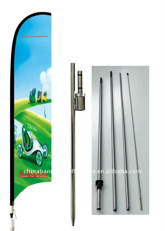 Kawa fiberglass telescopic pole for advertising flag, swooper flag pole and outdoor banner stand for display trade show
