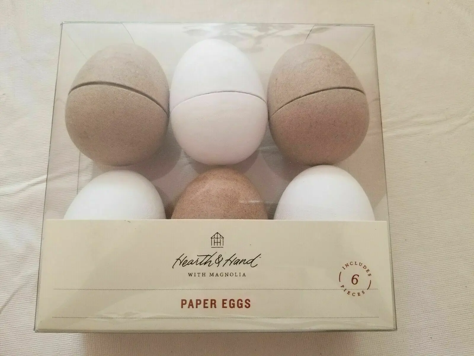 Custom Brown & White Small Easter Paper Mache Egg