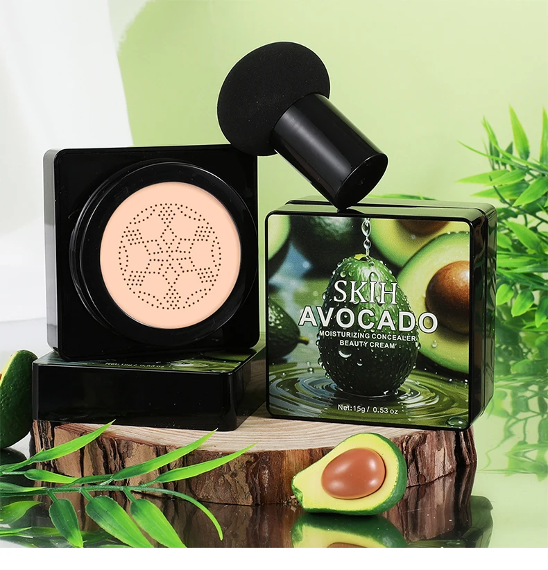SKIH Waterproof Brightening Air Cushion Bb Cream Ivory Natural Color Avocado Beauty Cream Mushroom Head Air Cushion Cream
