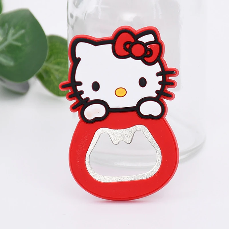 Милый персонаж Hello Kitty силиконовая открывалка для бутылок с логотипом на заказ магнитная домашних креативная