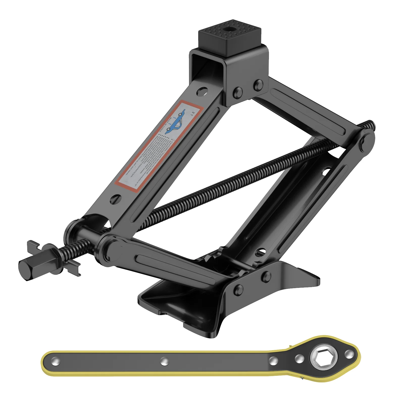 Universal 2T manual labor saving mechanical car scissor jack with rubber head