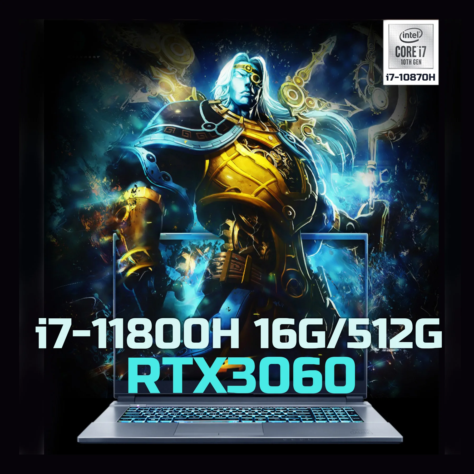 
 Новый дешевый игровой ноутбук 17 дюймов i7 11 поколения i7 11800H Geforce RTX3060 16 Гб ОЗУ 512 ГБ NVMe SSD  