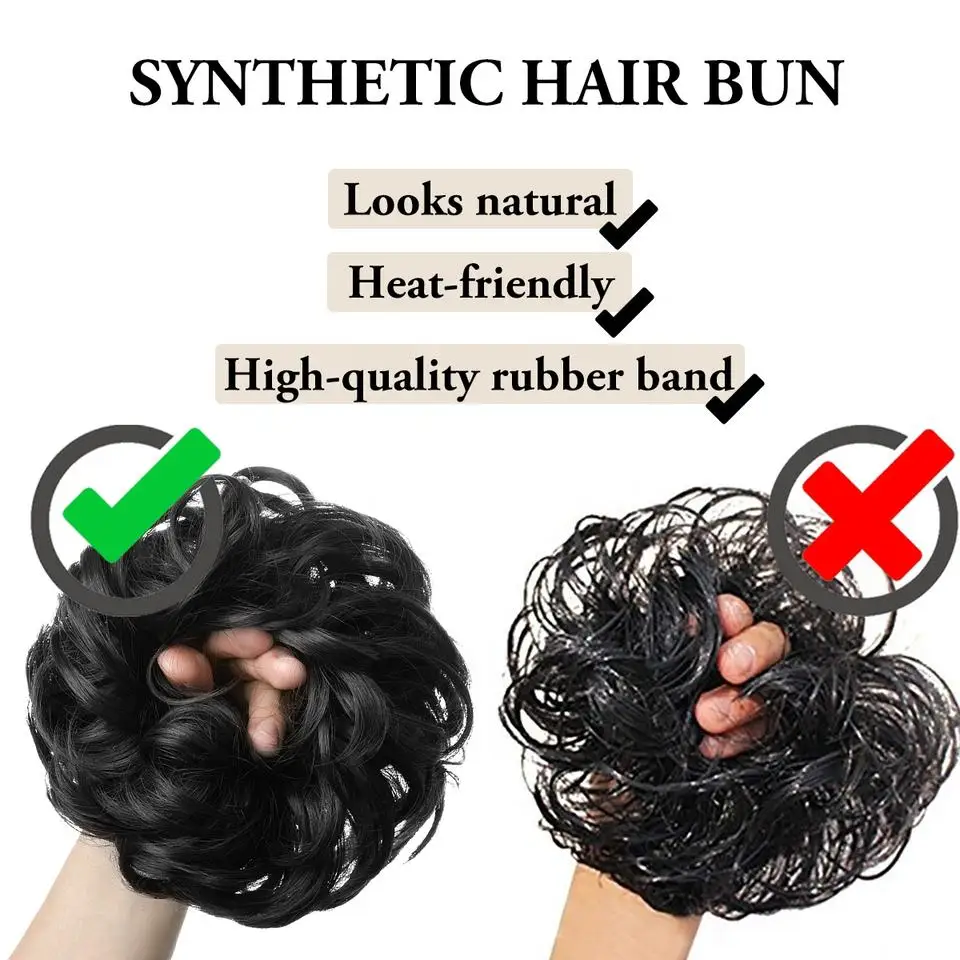 Premium Messy Scrunchies Hair Extension Buns Synthetic fiber Updo Curly Postiches Pour Chignon Hairpiece For Women