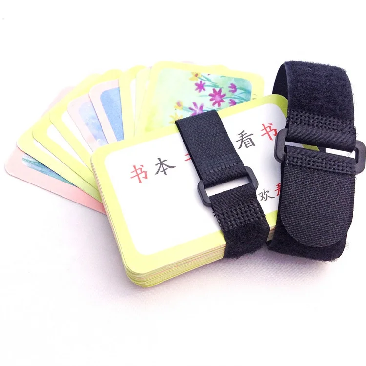 Custom Size Print logo Nylon Sustainable Self Adhesive Wraps Tape Adjustable Hook and Loop Fasteners Cable Tie Strap With Buckle