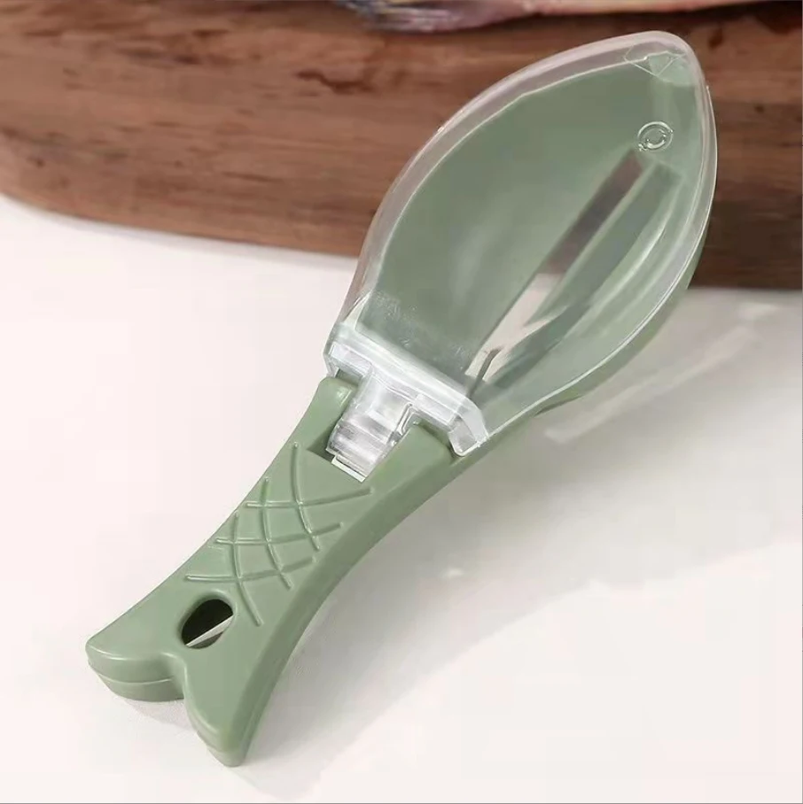 Manual Fish Scales Scraper Home Seafood Tools Kitchenware Fish Scales Scraper with Storage Box