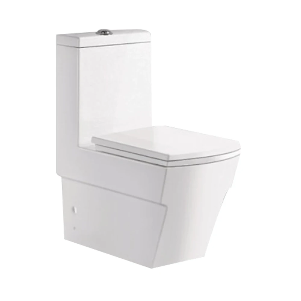 Wash Down One Piece Toilet Bowl Water Closet Bathroom Sanitary Ware Equipment Ceramic Floor Mounted Gravity Flushing WC Toilet