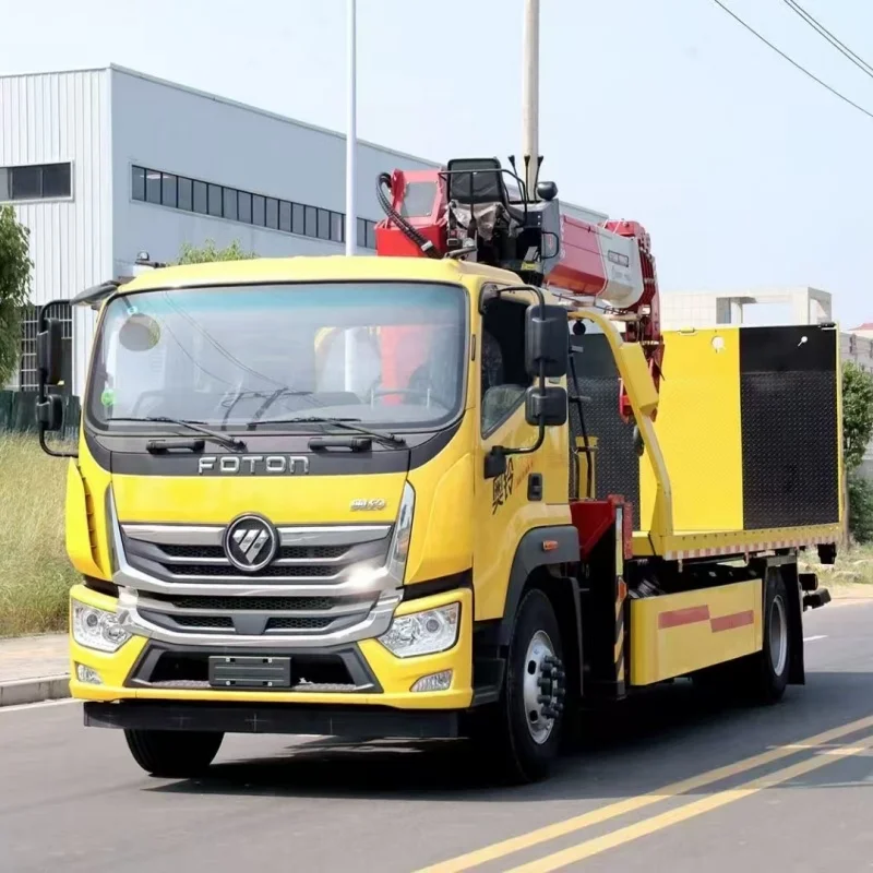 Бортовой эвакуатор Foton 4x2 с гидравлическим стреловым краном 6- 8 тонн 5-8 буксировщик тягач расчищающий препятствия автомобиль