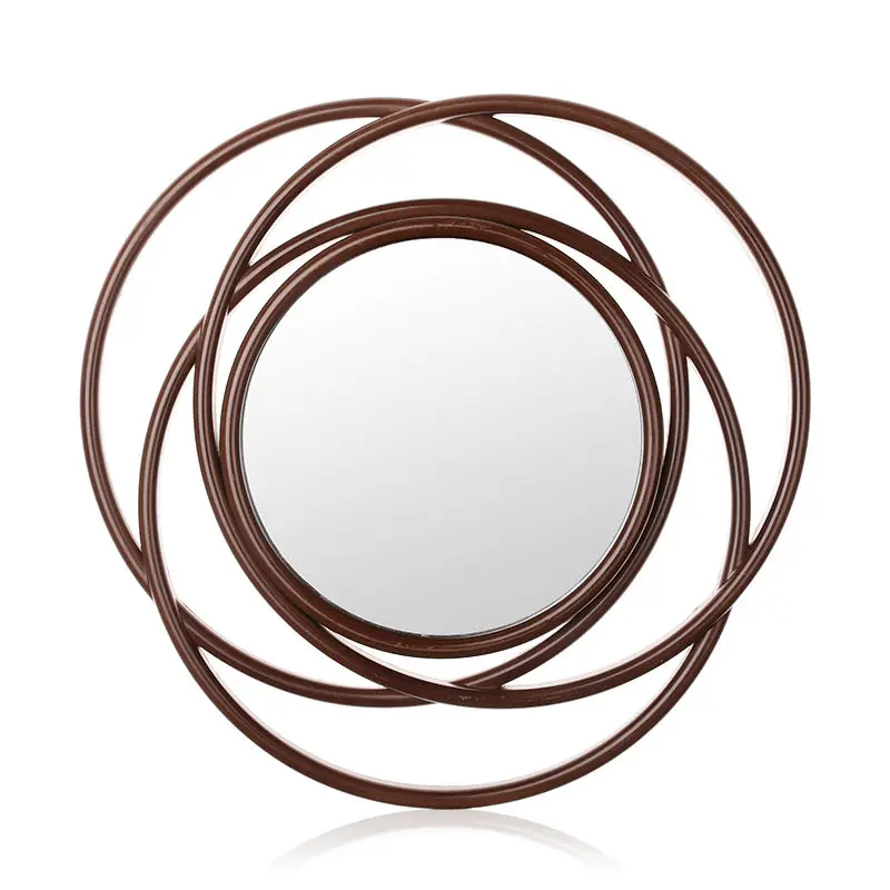 Factory Decorative Bathroom Living Room Hotel Wall Hanging Metal Wire Round Gold Round Mirror For Sales Wall Mirror
