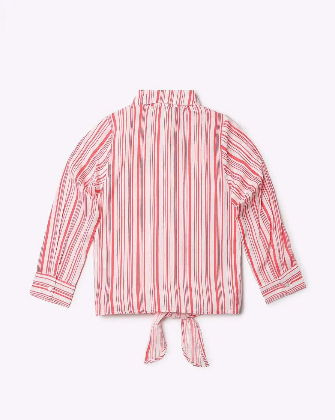 
Kids Clothing Children Wholesale Customization ISO Certificate Striped Top with Front Tie-Up Girls Blouse Tops 
