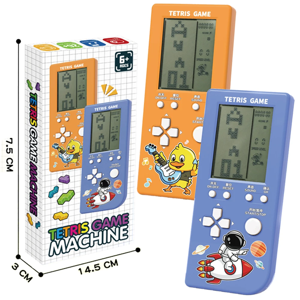 New products Handheld Game Console Tetris Big Screen Button Built-in Multiple Game Childhood Classic Tetris Retro Electronic Toy