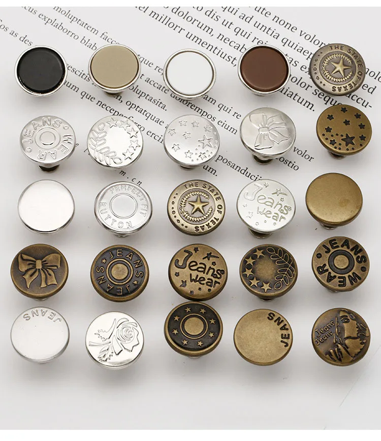 Manufacturers Wholesale Brass Metal Button Replacement Jeans Buttons No Sew Instant Detachable Clothes Buttons Pins For Jeans