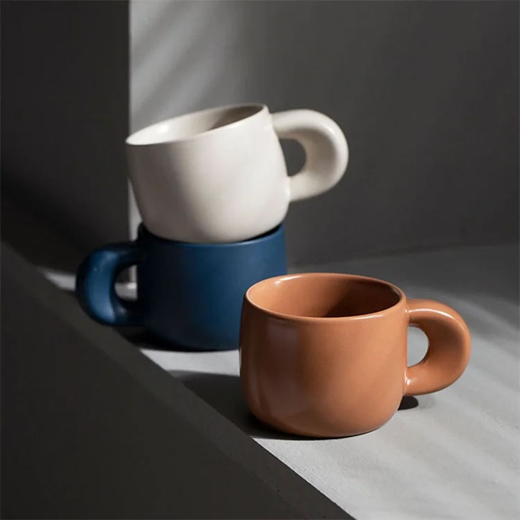 hot sale matte cafe restaurant serving nordic style ceramic cappuccino cup and saucer porcelain tea coffee cup