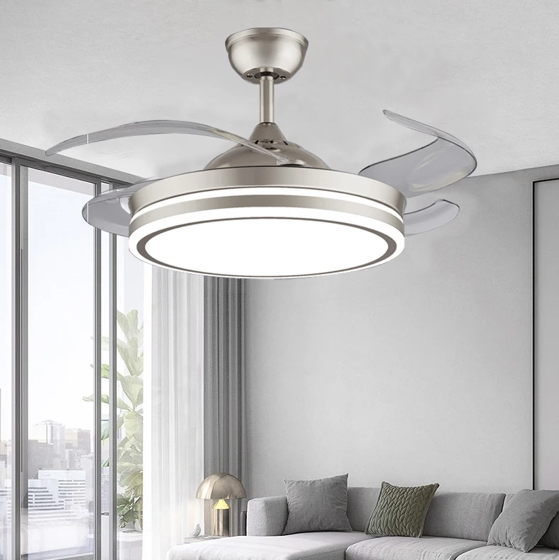 42 Inch Chandelier LED Light Fan For home ABS Ceiling Fan Modern Retractable LED Ceiling Fans Light With Remote Control