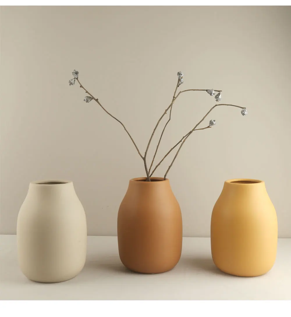 Brown Gray White Simply Modern Fancy Custom Design Antique Ceramic Home Decor Flower Vases