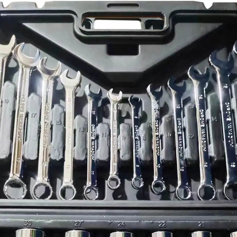 OEM Household Tool Kit for Home Improvement with Hammer Pliers Set Ratchet Wrench Socket Car Repair Tool Box