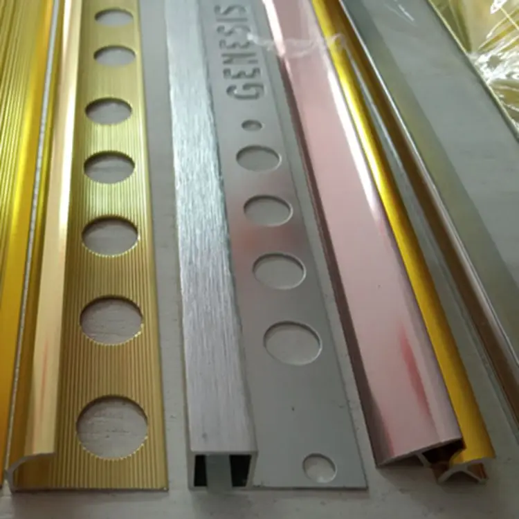 Aluminum profile Tile Trims Tile Accessory Type and L shape, round/Square edge or customized Shape aluminum tile trim trim