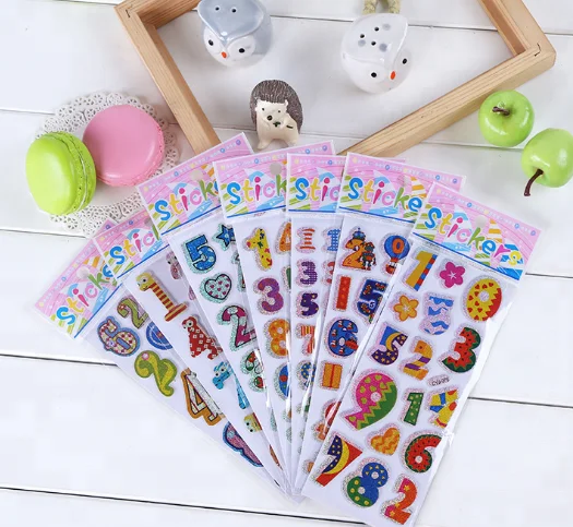 Custom Kawaii Puffy Stickers Sheet Cute EVA Foam 3D Puffy Stickers Cartoon Animals Stickers for Kids Children Scrapbooking Gifts
