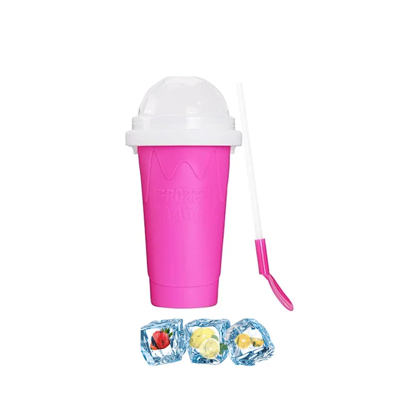 Homemade Ice Slushy Maker Cup Magic Quick Frozen Smoothie Cup with Lid and Straw