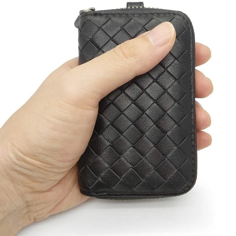 Factory supply Key Case New Arrival full Customize Genuine/PU Leather Portable Car Key Pouches Holder Bag  Zipper Key Ring Bag