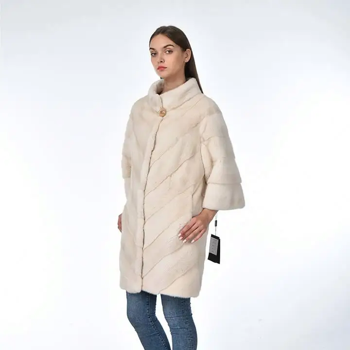 Hot selling Elegant Premium Thick Pure Natural Animal mink blue real plus size mink womens fur coats 2020