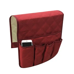 Arm Chair Caddy with 5 Pockets for Magazine Books Sofa Armrest Organizer