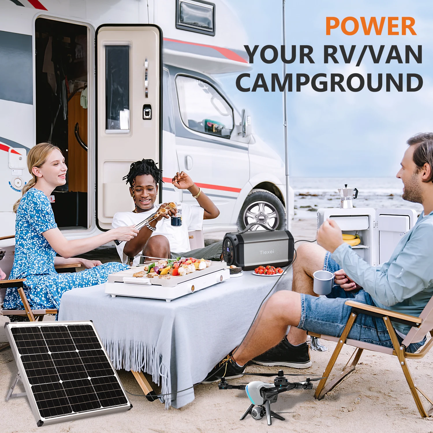 Tiexei USA Warehouse 300W 288WH 78Ah Hugh Capacity Camping Power Bank Outdoor Portable Power Banks & Power Station
